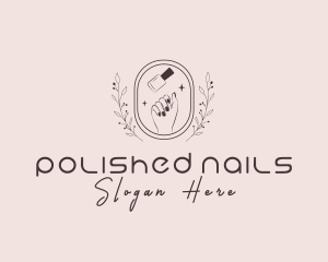 Nails - Wreath Nail Polish logo design