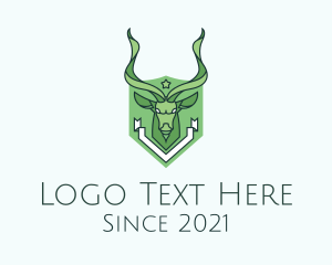 Green - Kudu Animal Crest logo design