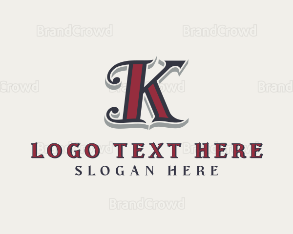 Barber Barbershop Salon Letter K Logo