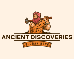 Prehistoric Caveman Axe logo design