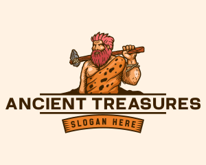 Prehistoric Caveman Axe logo design