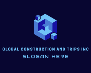 3d - Tech Cube Puzzle logo design