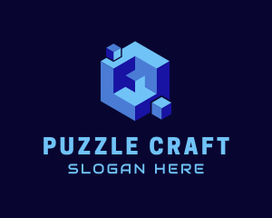 Tech Cube Puzzle  logo design