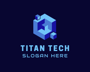 Tech Cube Puzzle  logo design