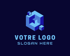 Puzzle - Tech Cube Puzzle logo design