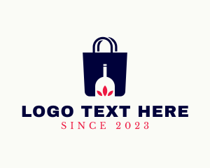 Alcohol - Wine Bottle Shopping logo design