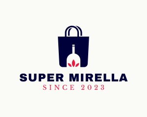 Wine Bottle Shopping  Logo
