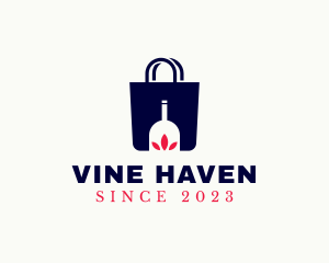 Wine Bottle Shopping  logo design