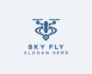 Drone Aerial Quadcopter logo design