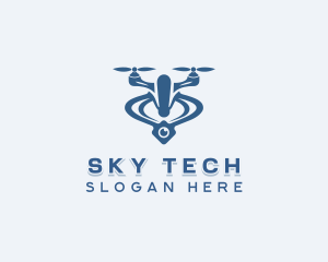 Drone Aerial Quadcopter logo design