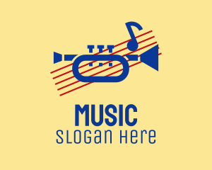 Retro Trumpet Music  logo design