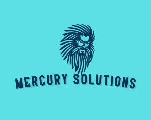 Mercury - Mythology God Beard logo design