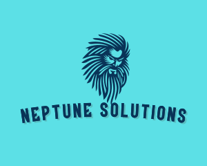 Neptune - Mythology God Beard logo design