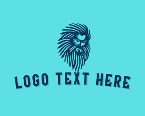 Silhouette - Mythology God Beard logo design