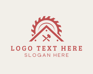 Logger - Saw Chisel Mallet Roof logo design