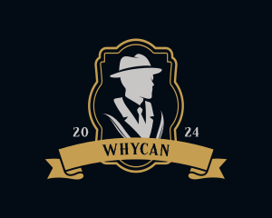 Gentleman Suit Hat Logo