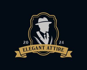 Suit - Gentleman Suit Hat logo design