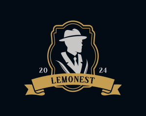 Suit - Gentleman Suit Hat logo design