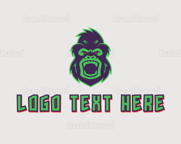 Angry Gorilla Animal Logo