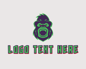 Placard - Angry Gorilla Animal logo design