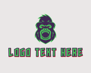 Angry Gorilla Animal Logo