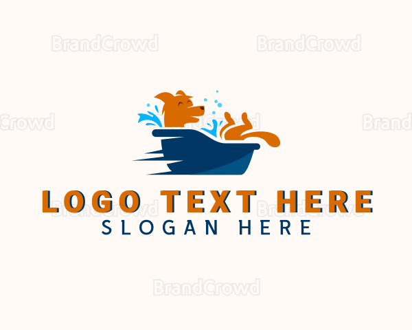 Bathtub Dog Grooming Logo