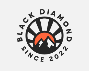 Sunset Mountain Peak logo design