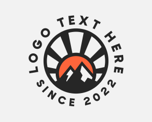 Ridge - Sunset Mountain Peak logo design