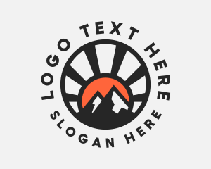 Sunset Mountain Peak Logo