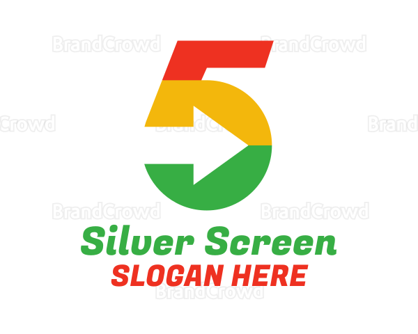 Colorful Number 5 Arrow Logo