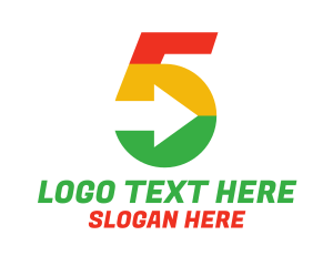 Left - Colorful Number 5 Arrow logo design