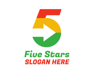 Five - Colorful Number 5 Arrow logo design