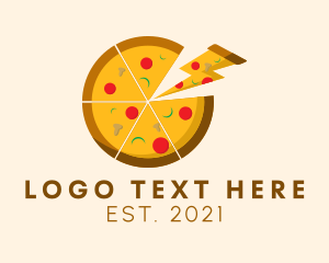 Thunder - Pizza Slice Restaurant logo design
