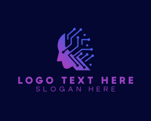 Learning - Artificial Intelligence Tech Circuit logo design