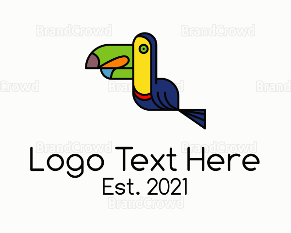 Artistic Fancy Toucan Bird Logo