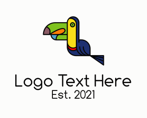 Rainforest - Artistic Fancy Toucan Bird logo design
