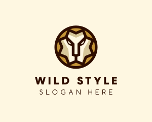 Luxury Sun Lion Crest  logo design