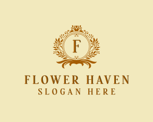 Flower Royalty Wreath logo design