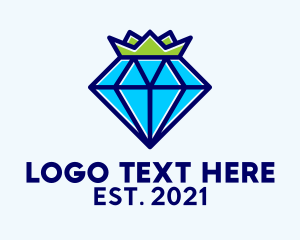 High End - Royal Diamond Crystal Crown logo design