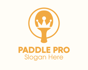 Paddle - Golden Table Tennis Crown logo design