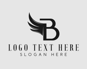 Black Wing Letter B Logo