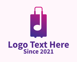 Music Production - Travel Luggage Note logo design
