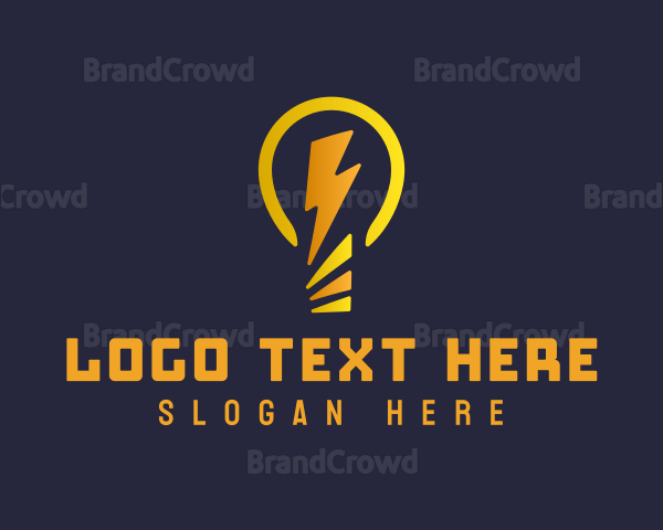 Light Bulb Lightning Bolt Logo