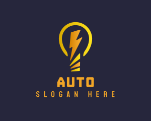 Light Bulb Lightning Bolt Logo