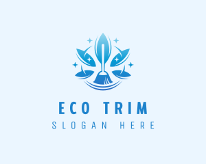 Eco Housekeeping Broom logo design