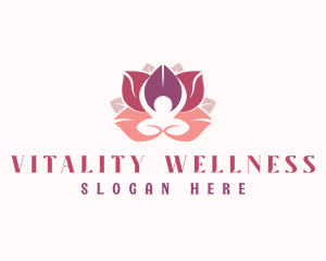 Wellness Lotus Flower logo design