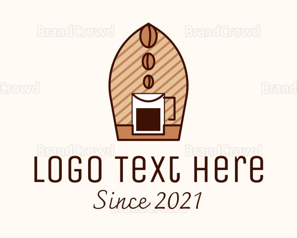 Brewed Coffee Bean Logo