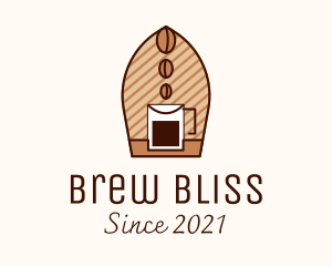 Brew - Brewed Coffee Bean logo design