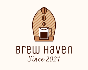 Brew - Brewed Coffee Bean logo design