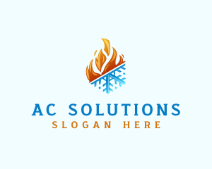 Ice Fire Thermal HVAC logo design